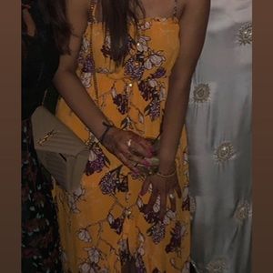 Yellow Maxi dress, slit in front